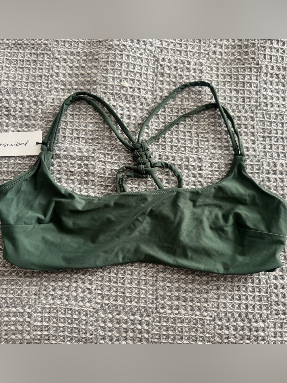Unsubscribed Forest Green Strappy Bralette